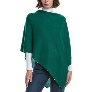 Sofiacashmere Knit Wool & Cashmere-Blend Poncho, Green